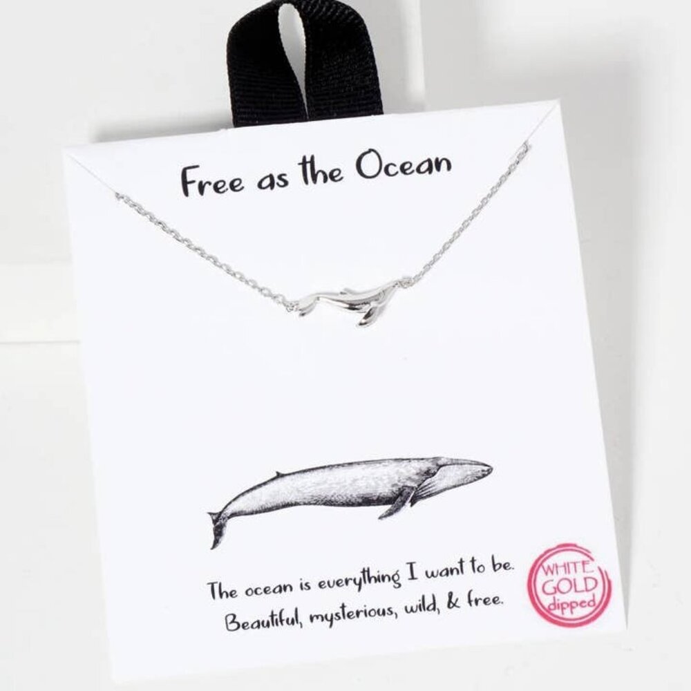 Sea-Life Whale Pendant 18K Gold-Dipped Necklace - Rhodium